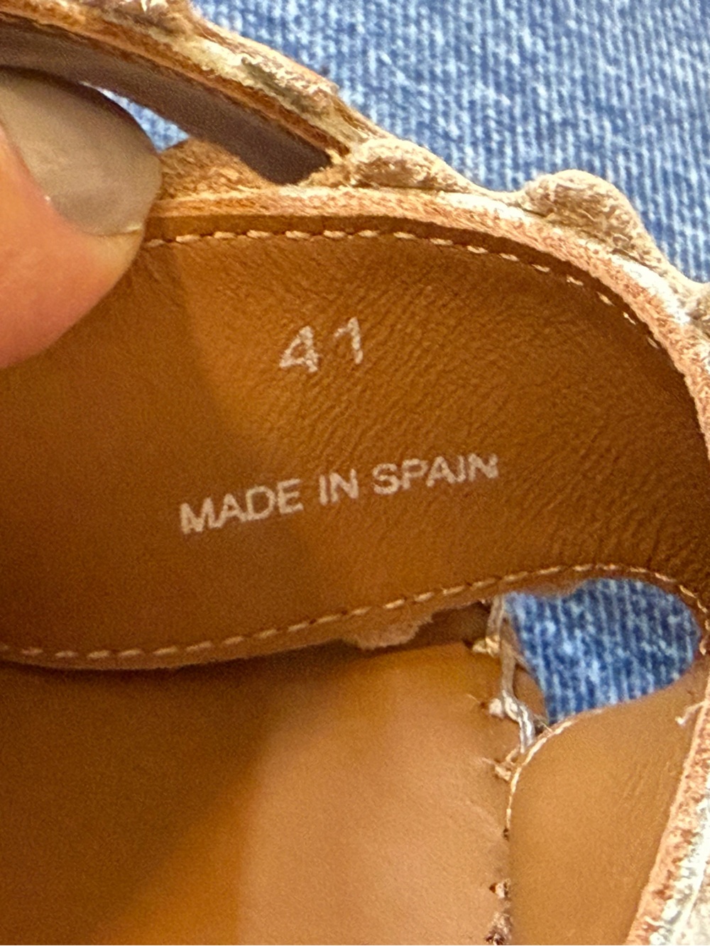 SEE BY CHLOÉ Sandals Glyn Espadrille Platform Strap Tan Leather Women's 10 Sz 41 - Picture 10 of 14